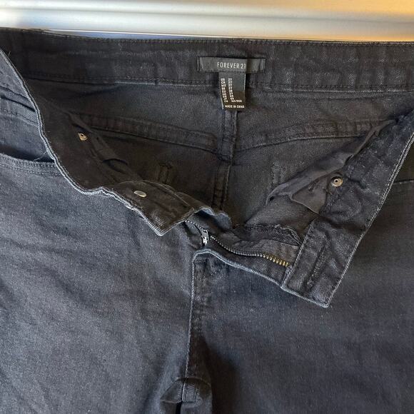 FOREVER 21 Women Skinny Jeans size 27 Black Mid Rise Stretch Boot Cut - Picture 10 of 11